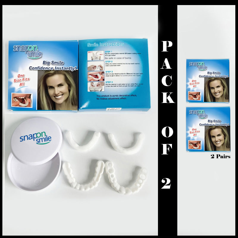 Pack Of 2 Pairs Snap-On Smile Custom Fit Perfect Smile